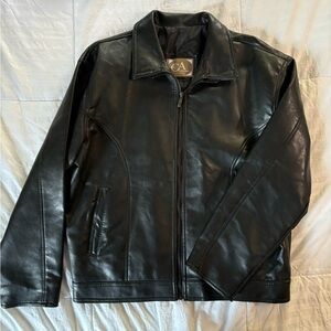 Men’s faux black leather jacket - Size L - Made in Italy